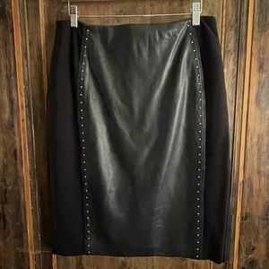 White House Black Market leather/knit skirt